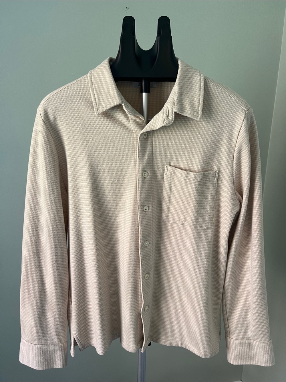 Madewell Cream Waffle-Knit Button-Down Shirt
